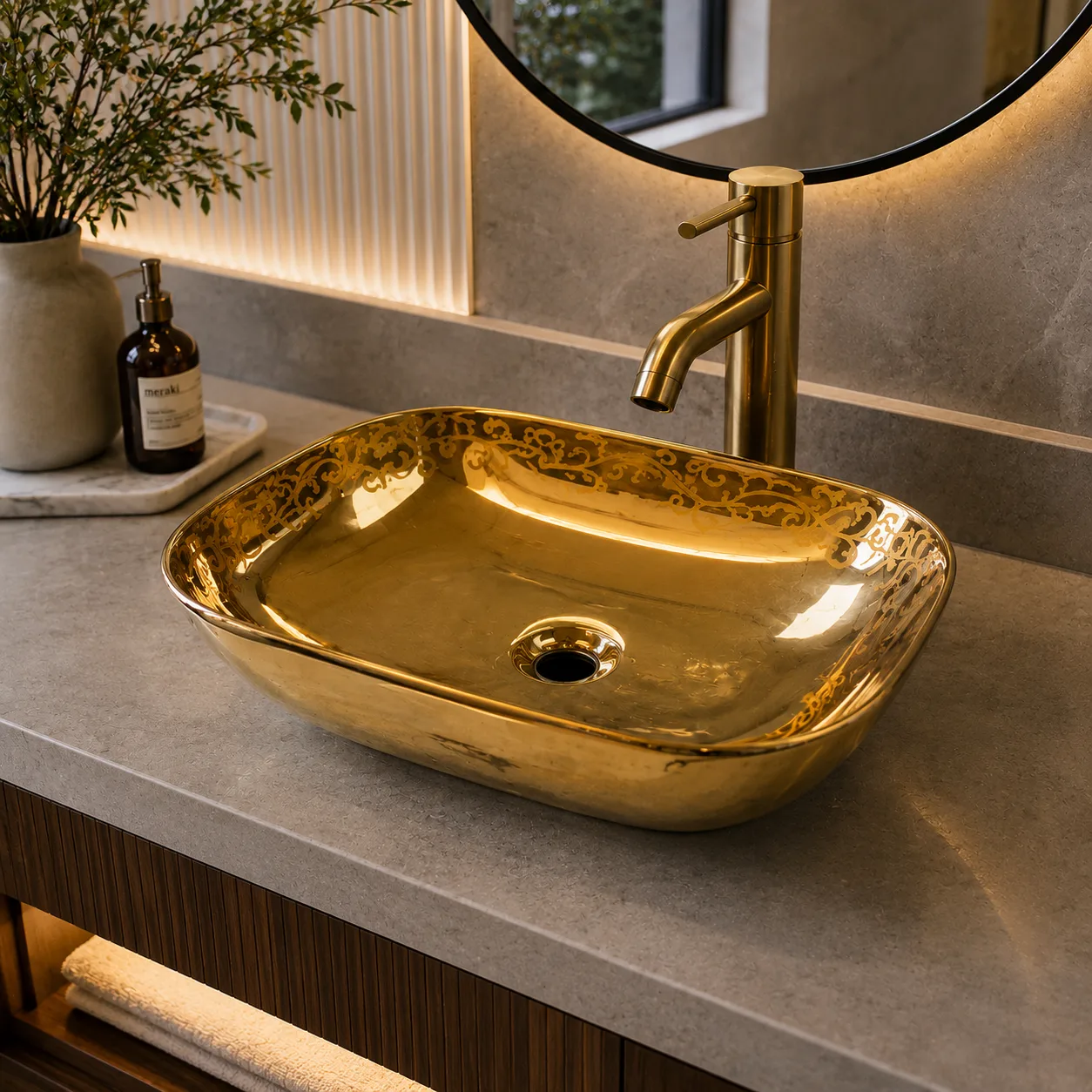 Aurevane™ Ornate Gold Vessel Sink